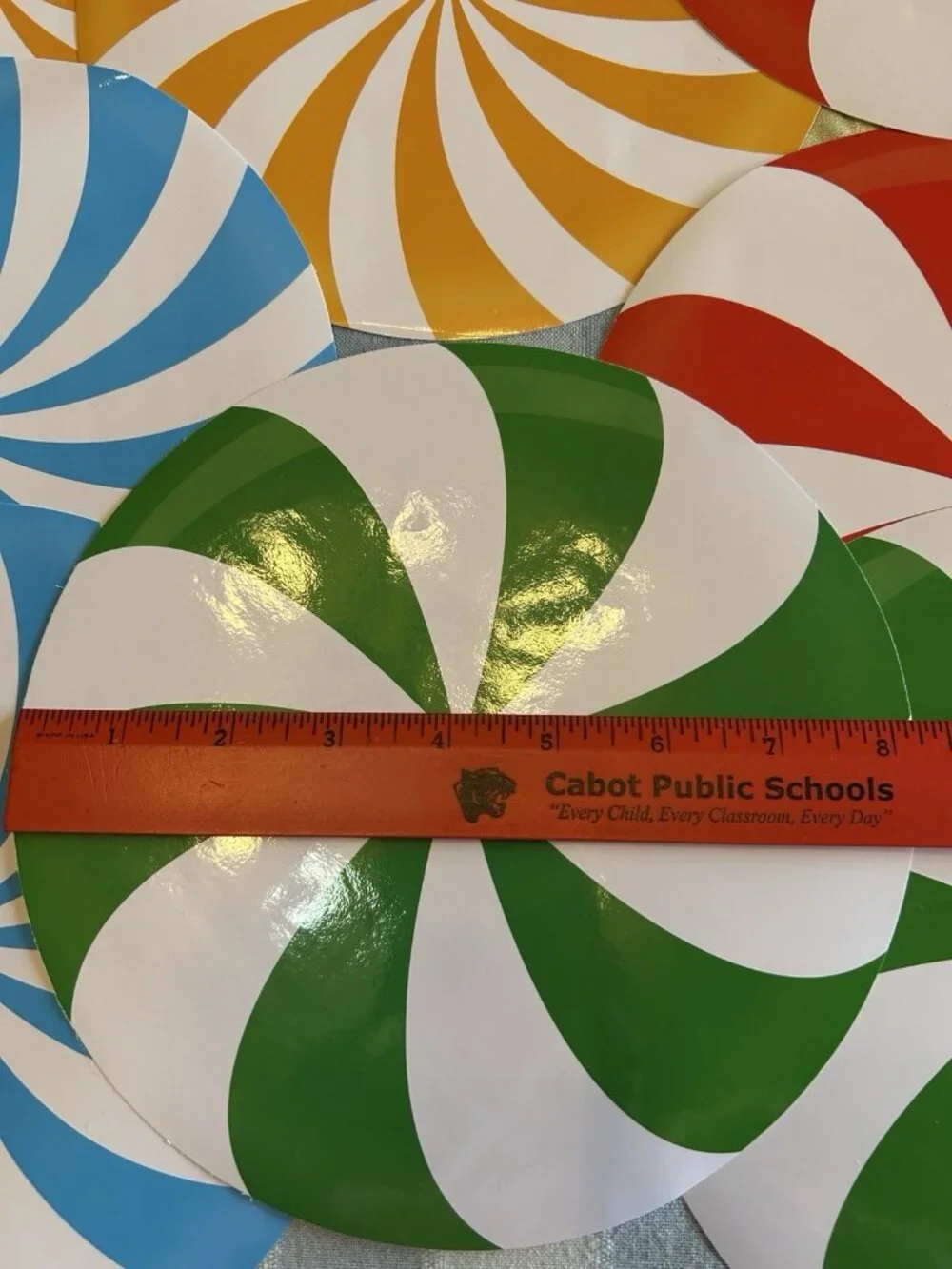 Large And Small Christmas Candy Stickers Lollipop Shape